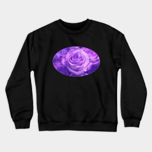 Purple Roses romantic floral glitter flowers Crewneck Sweatshirt